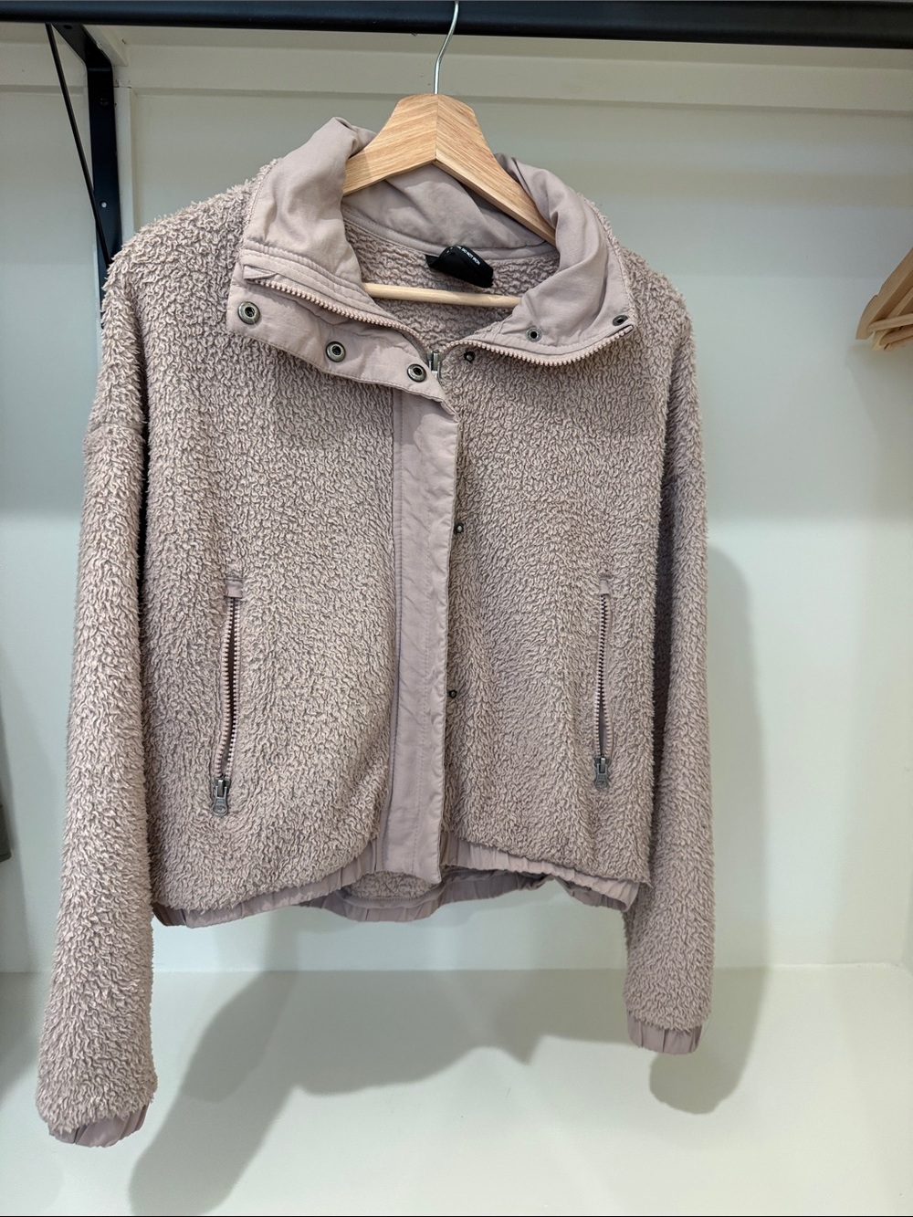 Vuori Taupe Sherpa Teddy Jacket